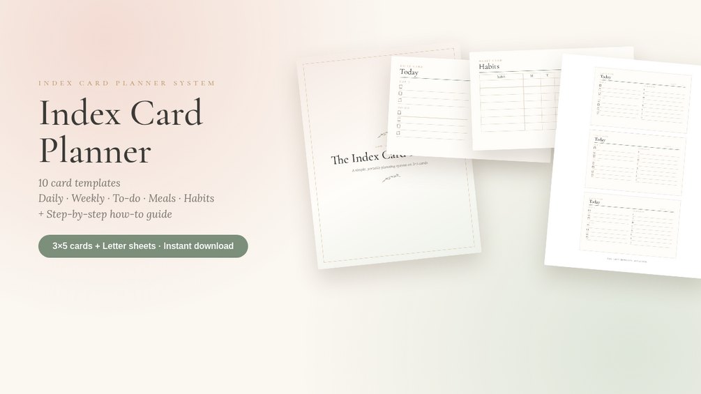 Index Card Planner System