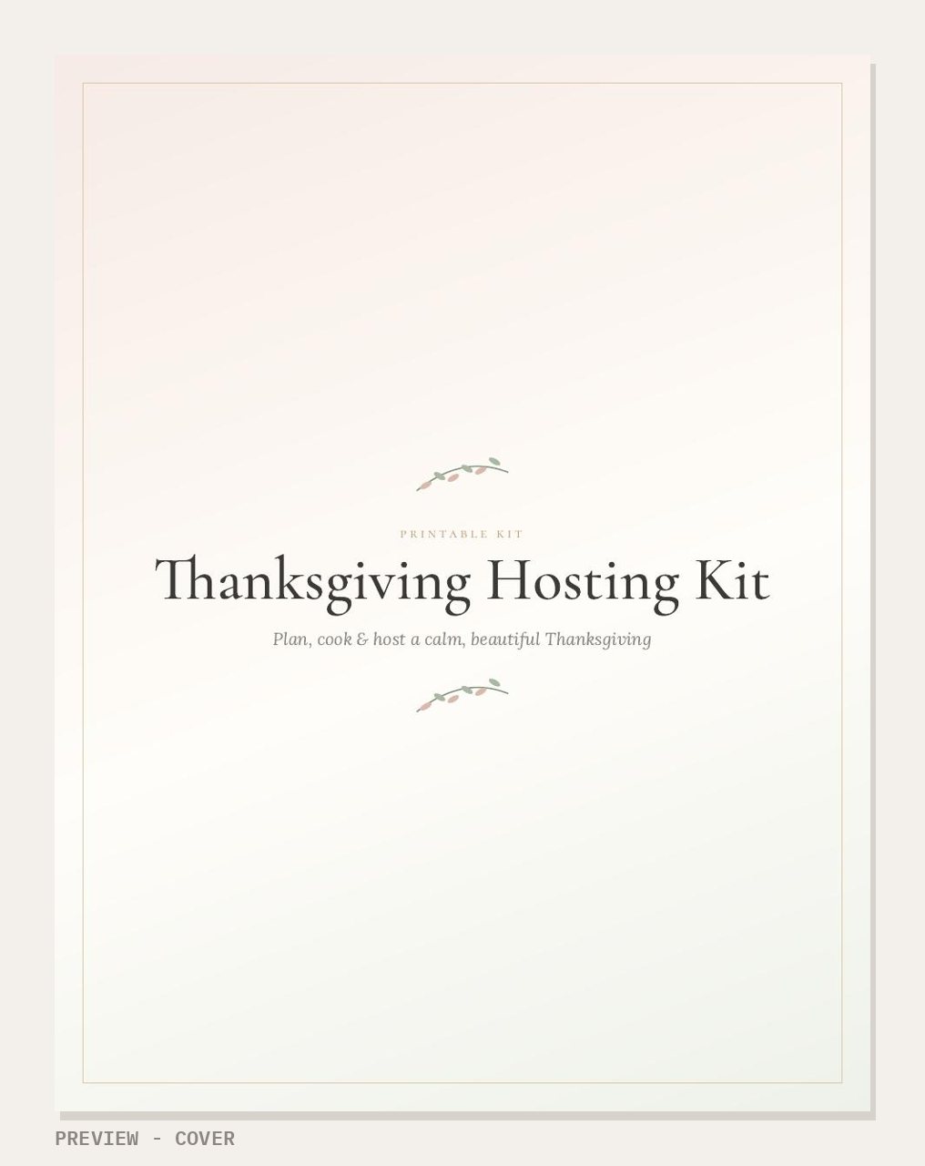 Thanksgiving Hosting Kit: cover page preview