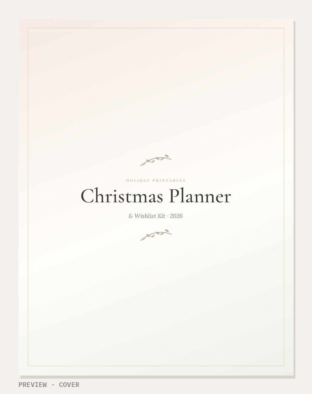 Christmas Planner & Wishlist Kit 2026: cover page preview